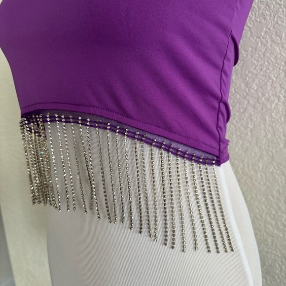 Rue21 Vibrant Purple Tank with Silver Fringe - Picture 4 of 8